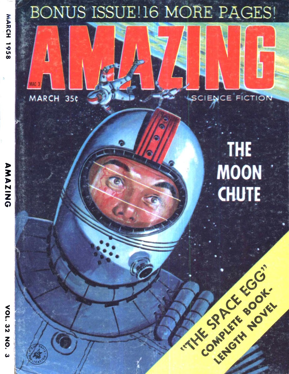 Astronaut Under Laser Fire — Amazing Science Fiction, March 1958