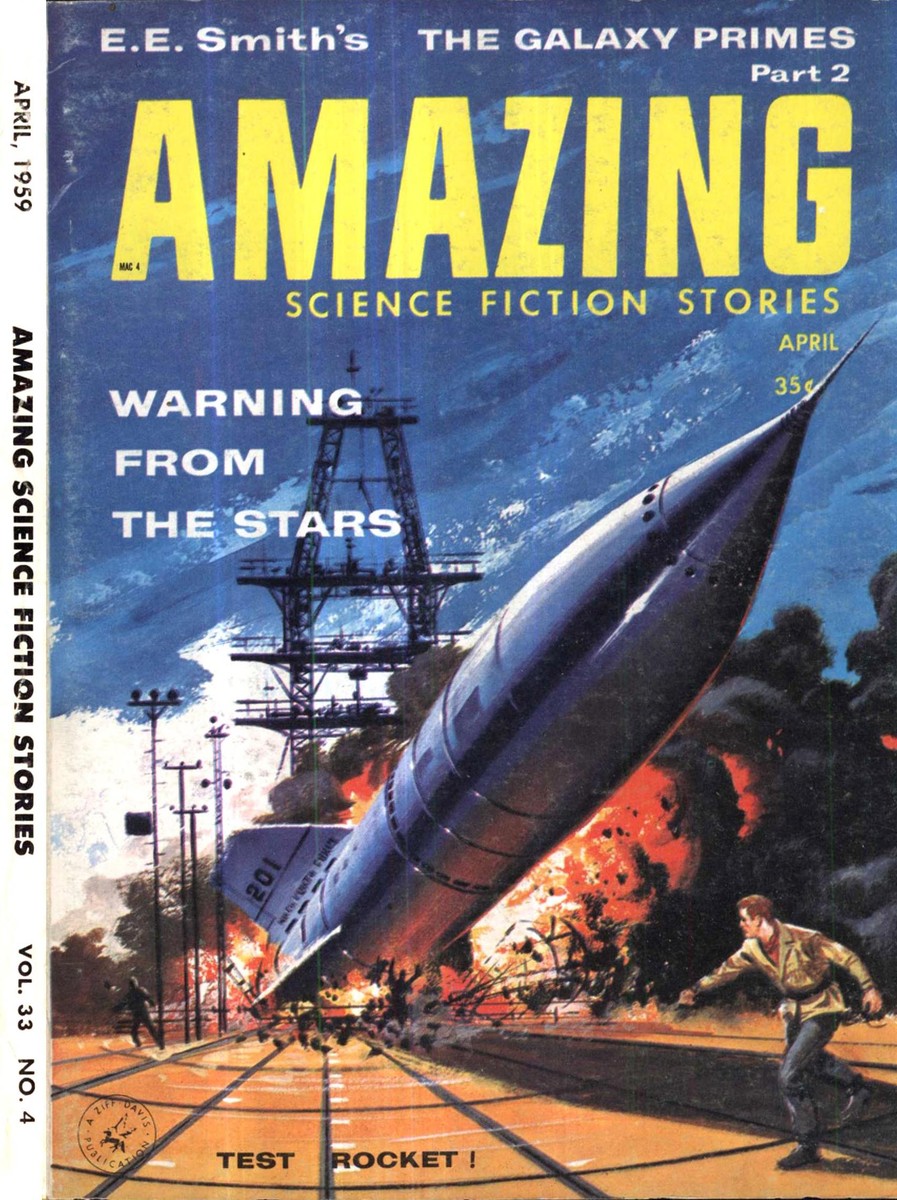 Rocket Gone Wrong: Amazing Stories 'Test Rocket' Cover, April 1959