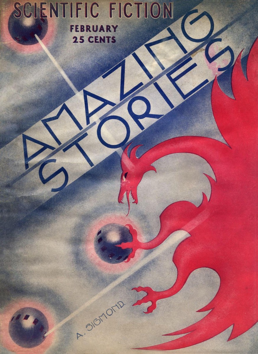 A. Sigmond's Red Dragon vs. Dark Orbs, Amazing Stories Feb 1933