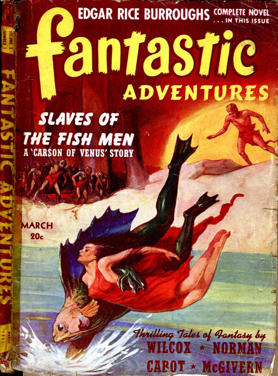Slaves of the Fish Men — Fantastic Adventures Carson of Venus Cover, March 1941
