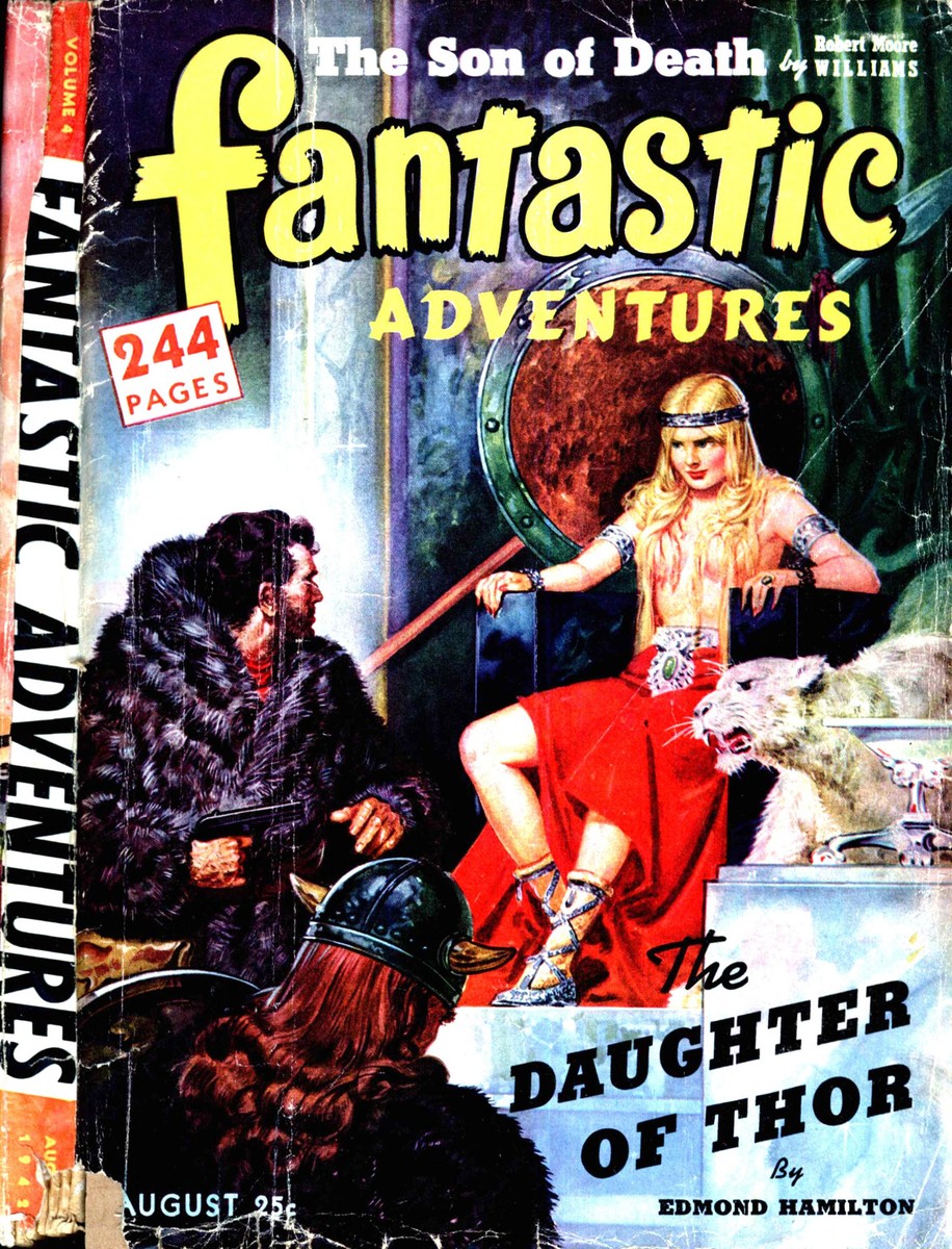 Daughter of Thor — Fantastic Adventures August 1942 Viking Fantasy Cover