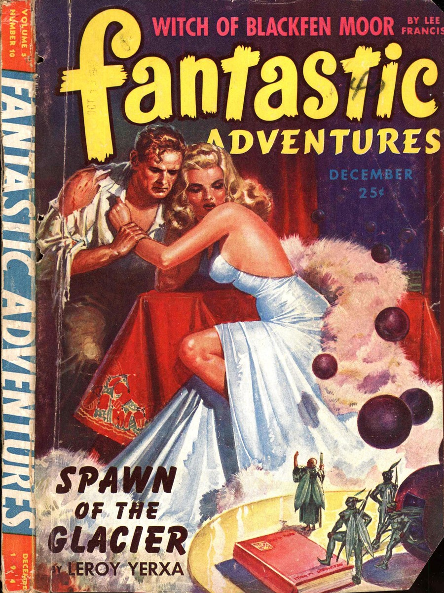Fantastic Adventures Dec 1943 — Spawn of the Glacier Pulp Cover