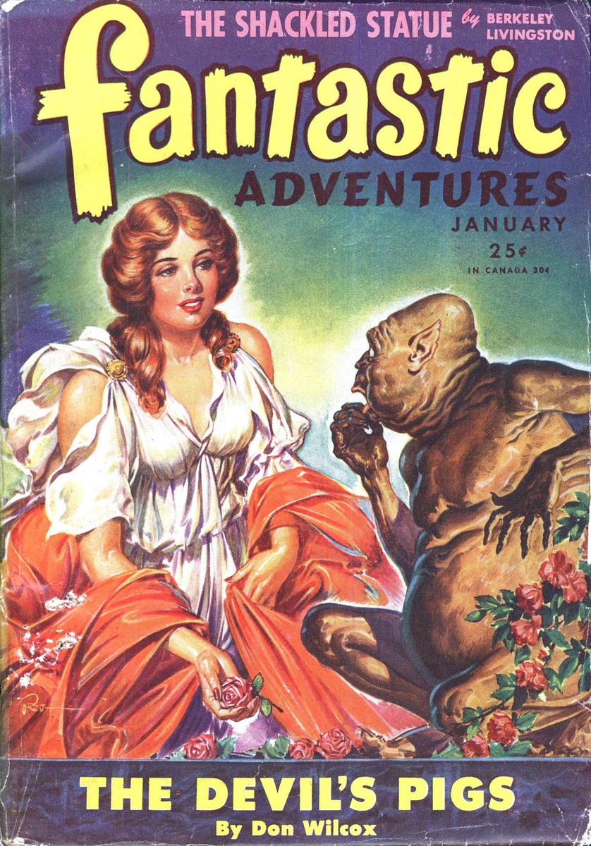 Beauty and Beast: Fantastic Adventures January 1945 'Devil's Pigs' Cover