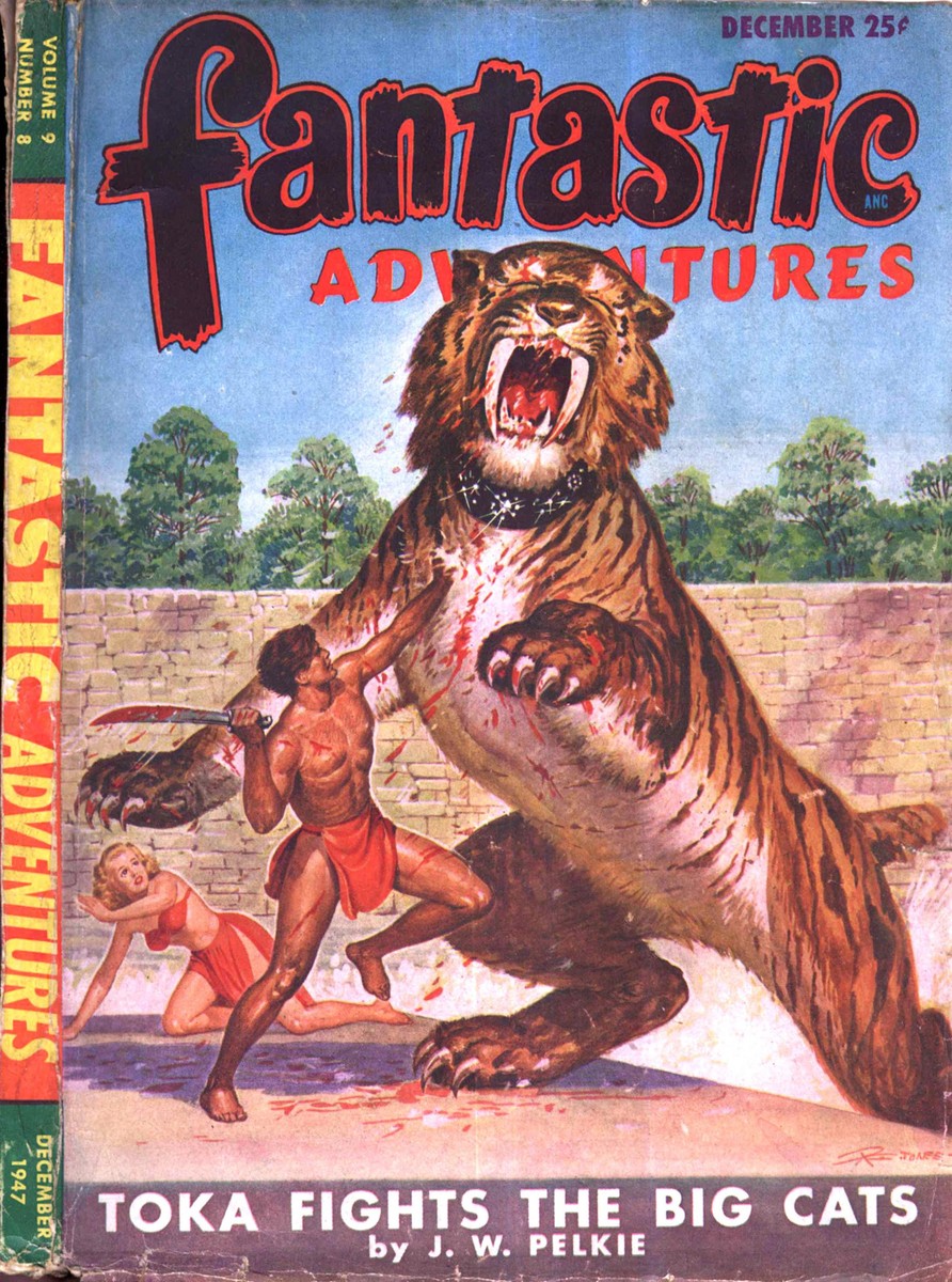 Toka Fights the Big Cats – Fantastic Adventures, December 1947