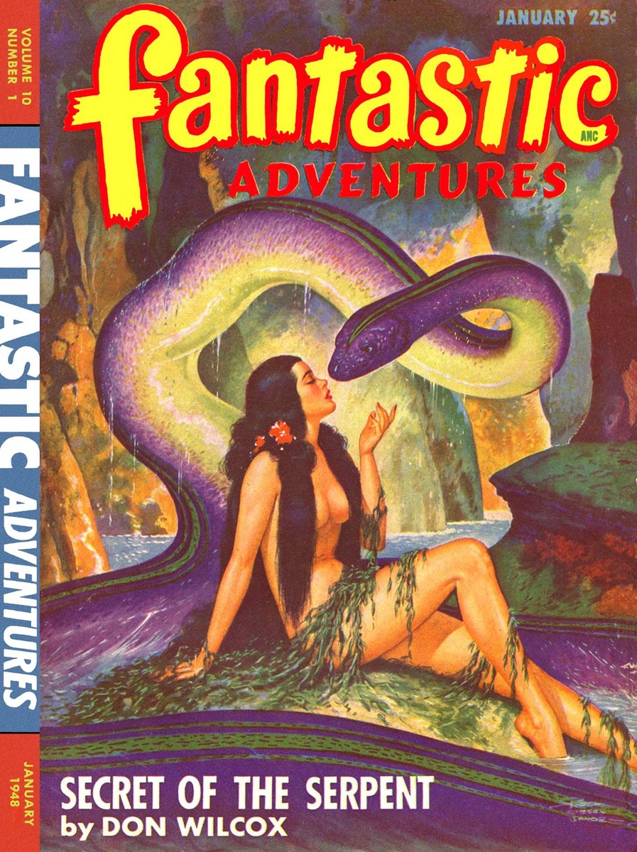 Secret of the Serpent — Fantastic Adventures January 1948 Cover