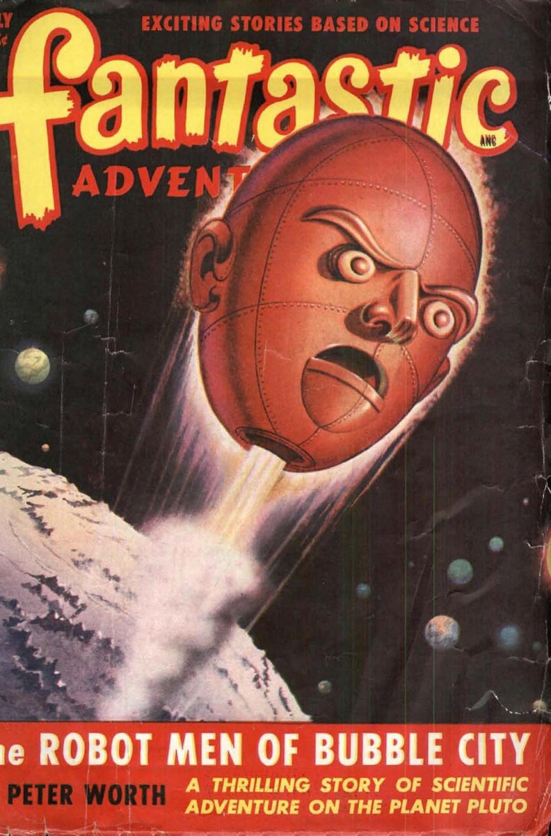 Robot Men of Bubble City – Fantastic Adventures July 1949 Pluto Cover