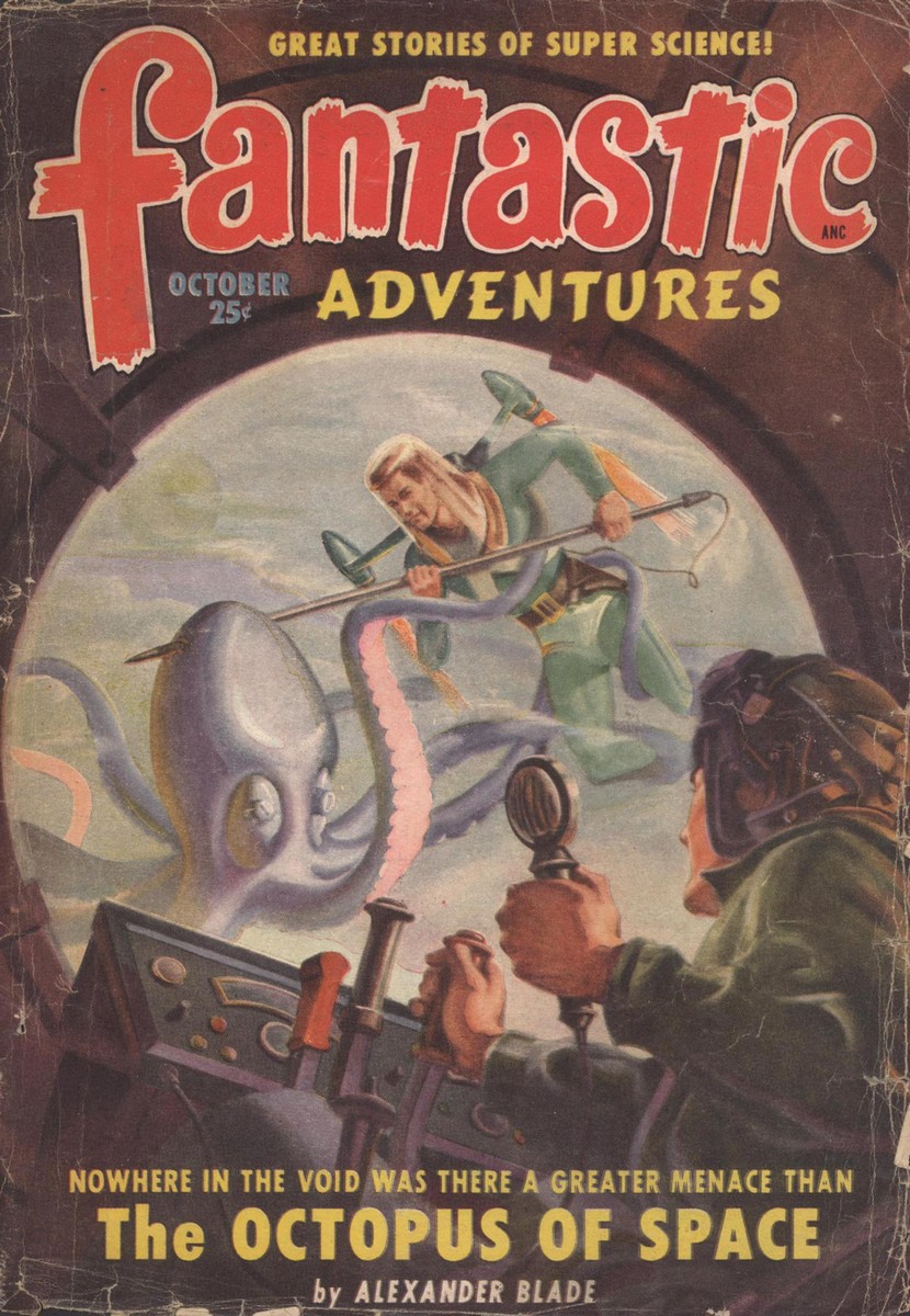 Octopus of Space — Fantastic Adventures October 1949 Cover
