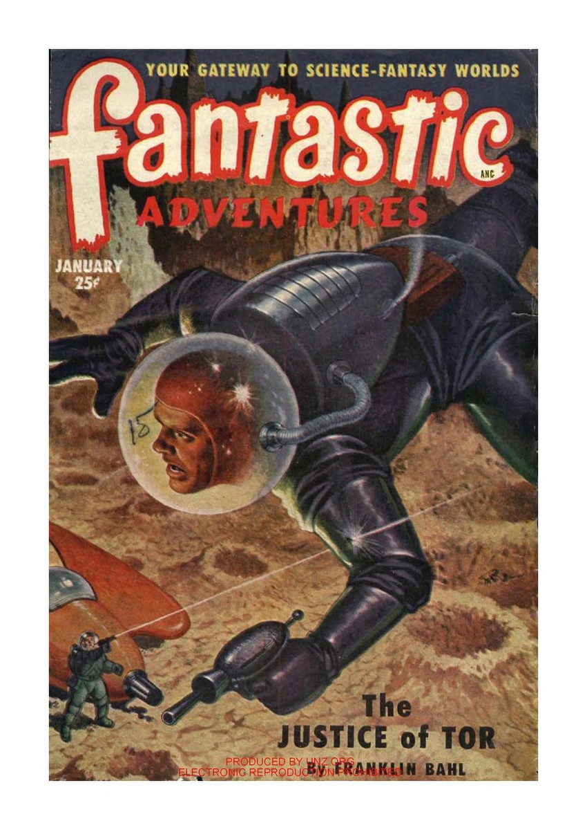 Giant Spaceman vs. Alien Gunman – Fantastic Adventures January 1951