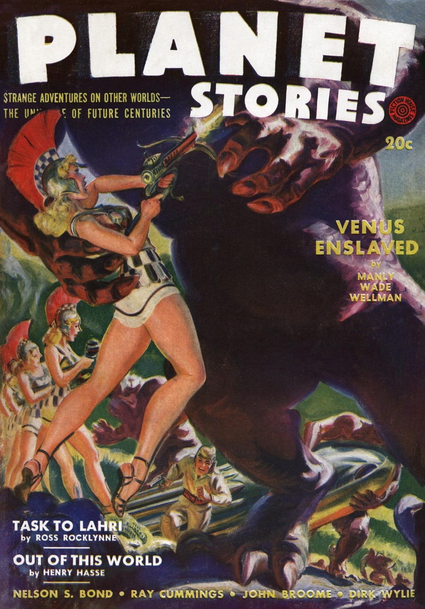 Planet Stories 1942 — Venus Enslaved, Warrior Women vs. Giant Monster