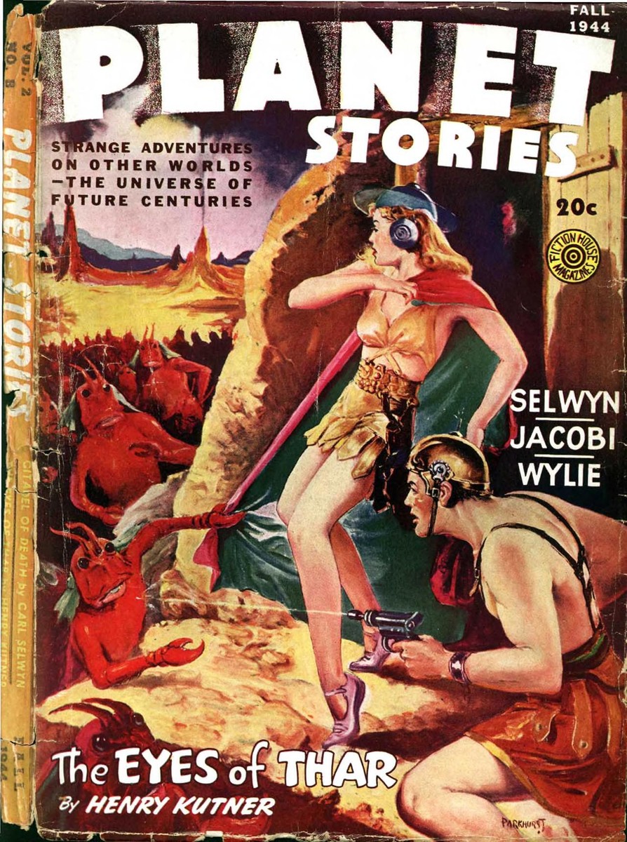 Planet Stories Fall 1944 – 'The Eyes of Thar' by Henry Kuttner, Alien Monster Cover
