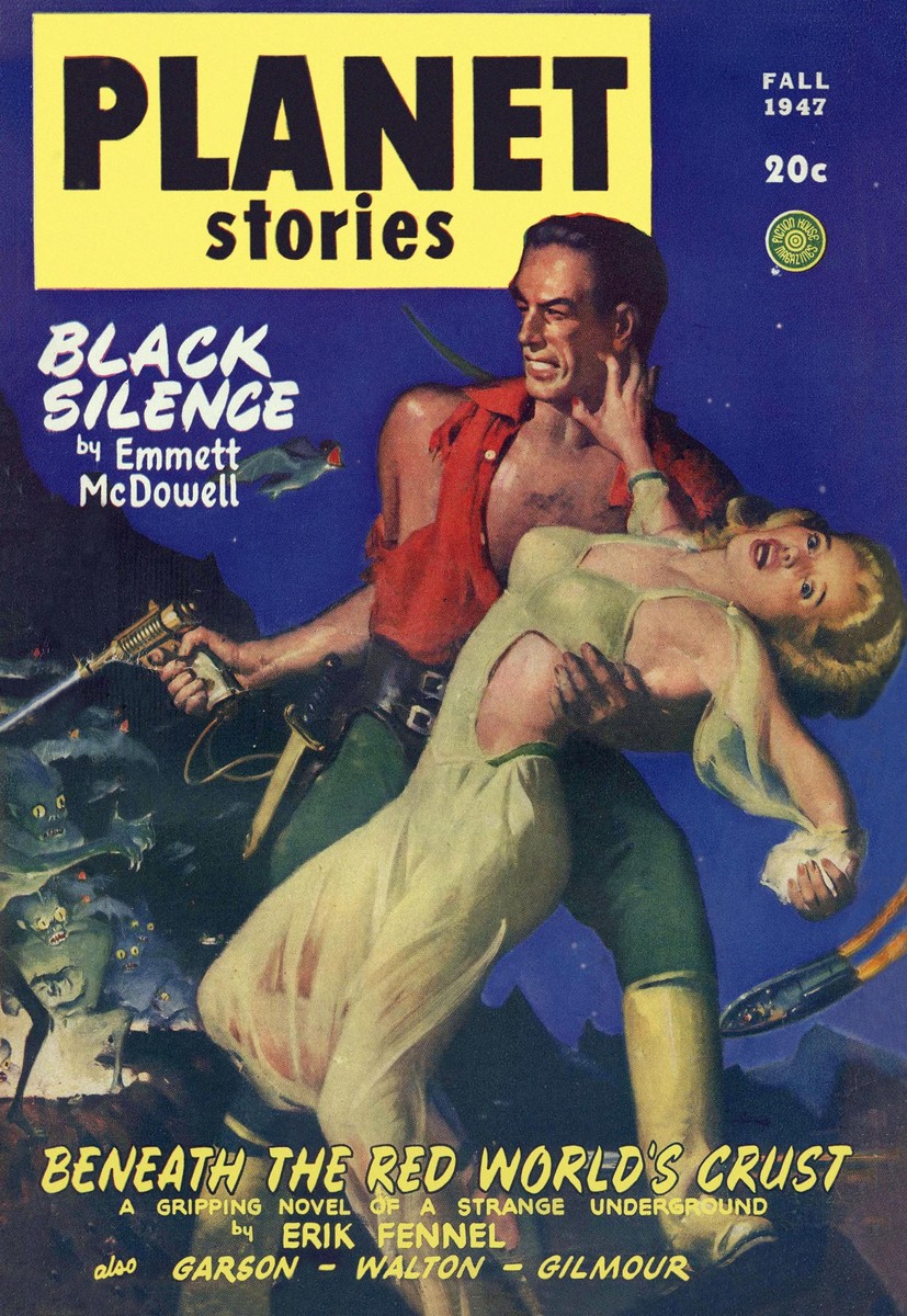 Planet Stories Fall 1947 — Hero Battles Alien Horde in 'Black Silence'