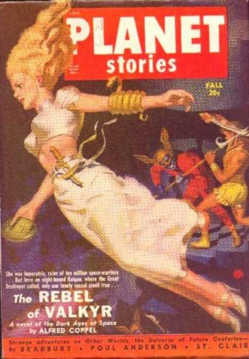 Planet Stories Fall 1942 – The Rebel of Valkyr by Alfred Coppel Cover Art