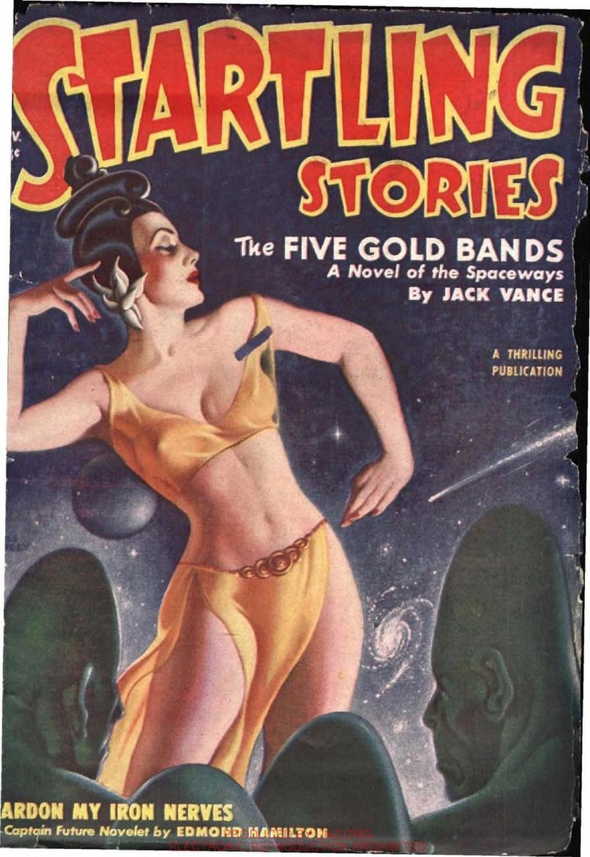 Startling Stories Nov 1950 – Jack Vance 'Five Gold Bands' Cover