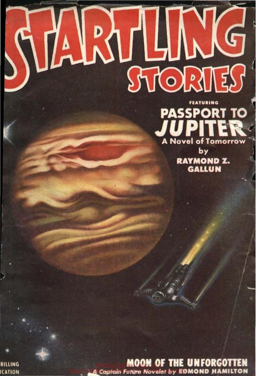 Startling Stories Jan 1951 – Rocket Approaches Jupiter Cover Art