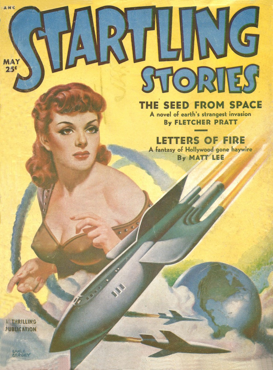 Earle Bergey's Buxom Space Goddess, Startling Stories May 1951