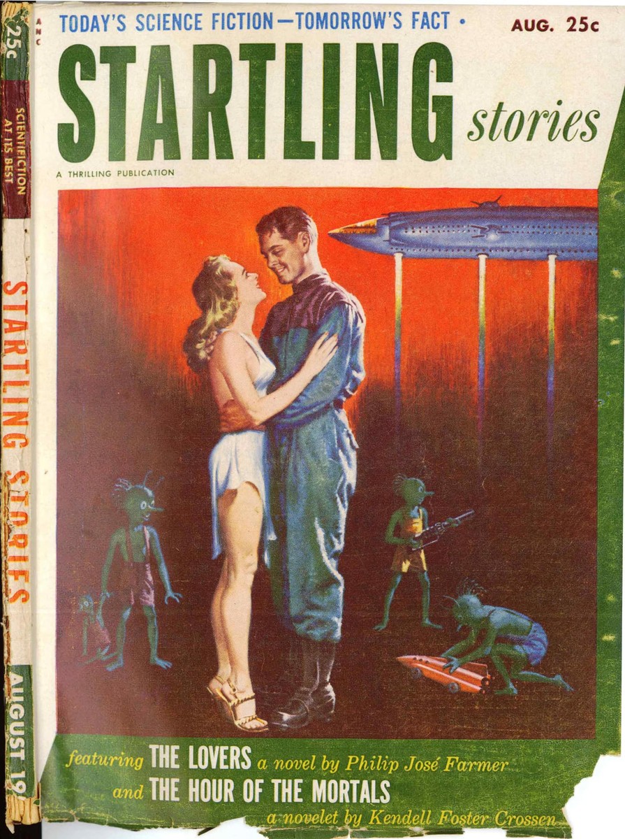 Startling Stories Aug 1952: Philip José Farmer's The Lovers Cover Art