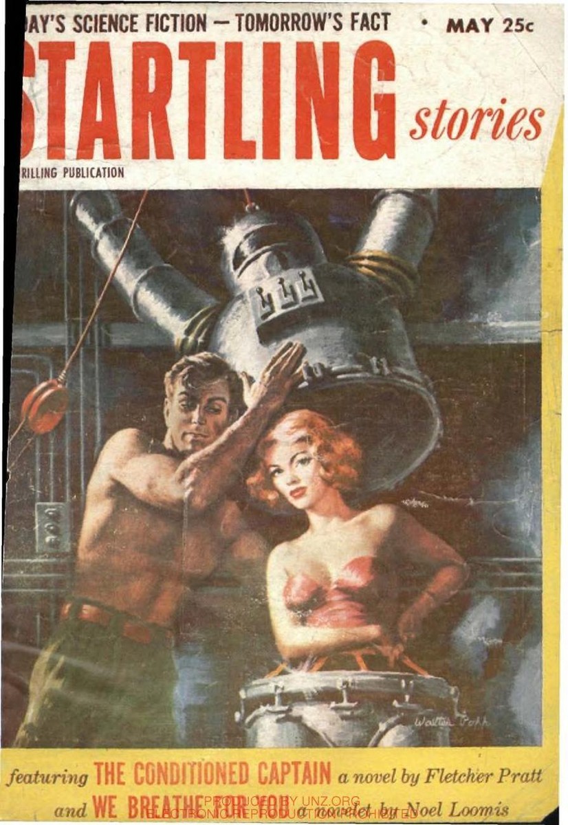Robot Menace & Captive Woman, Startling Stories May 1953 Walter Popp