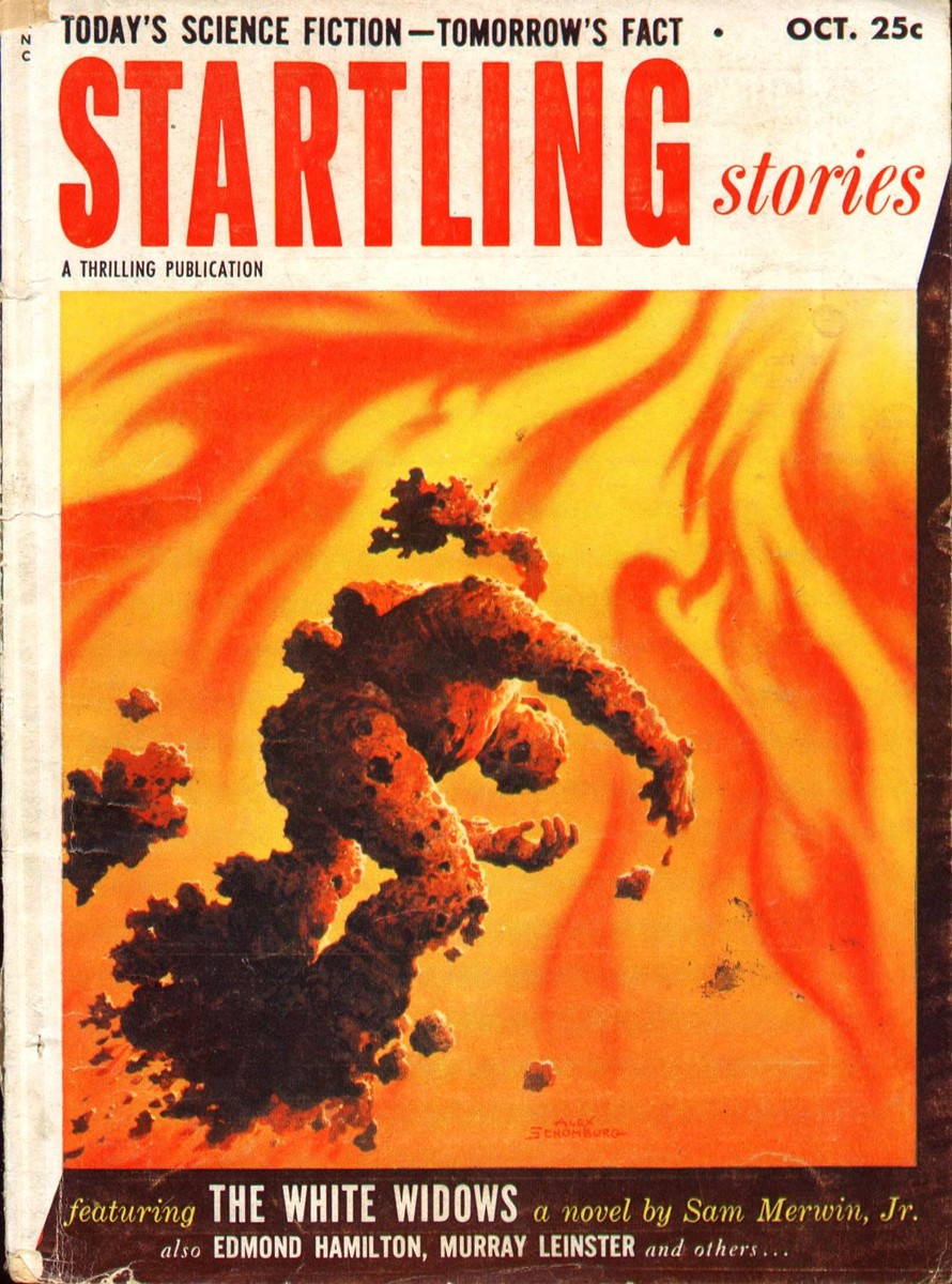 Alex Schomburg's Lava Creature, Startling Stories October 1953