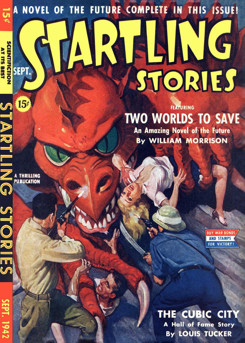 Giant Red Monster Attacks Humans — Startling Stories Sept. 1942
