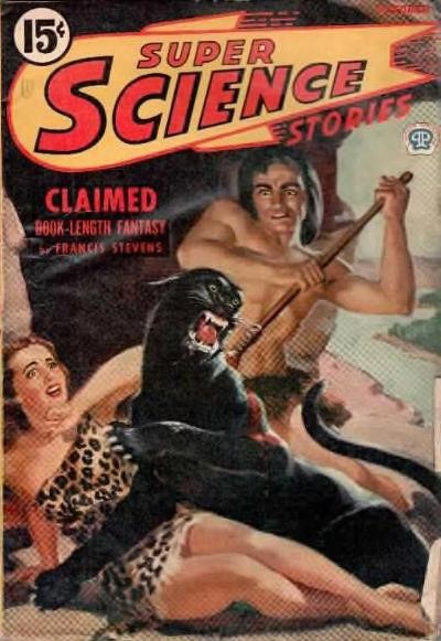 Super Science Stories 1944 – Primitive Hero Battles Black Panther, 'Claimed'