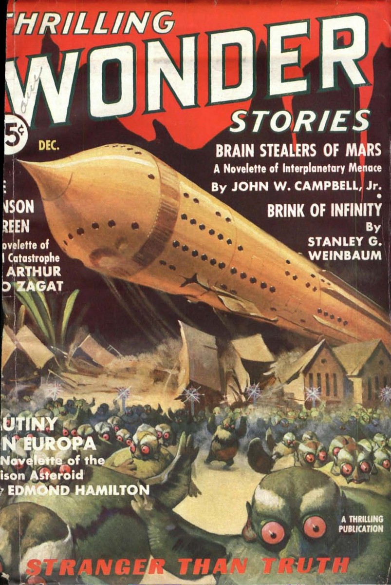 Alien Invasion Rocket Crash — Thrilling Wonder Stories Dec. 1936