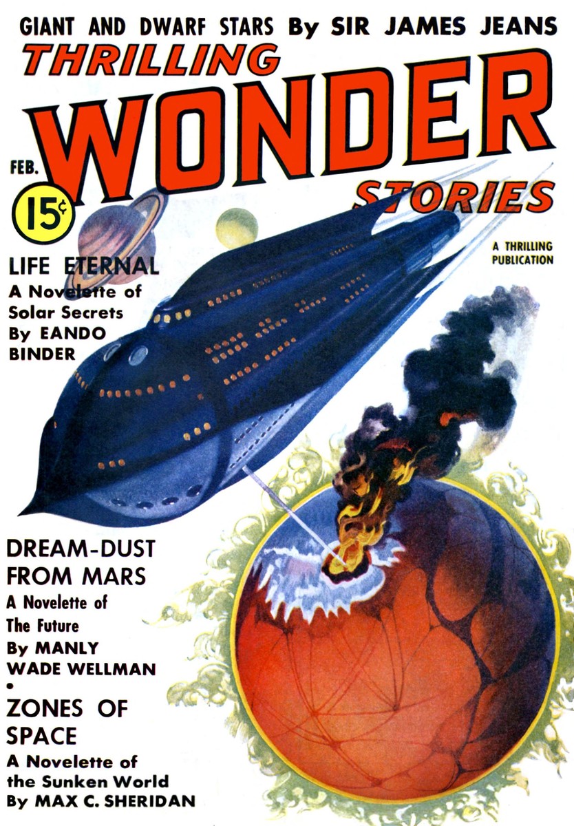 Thrilling Wonder Stories Feb 1938 – Spaceship Bombards Alien Planet
