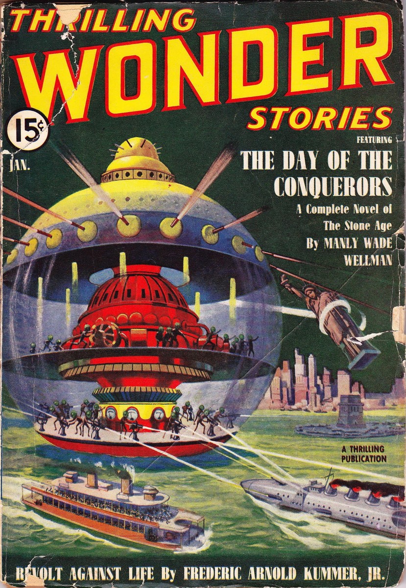 Alien Invasion of New York Harbor, Thrilling Wonder Stories Jan 1940