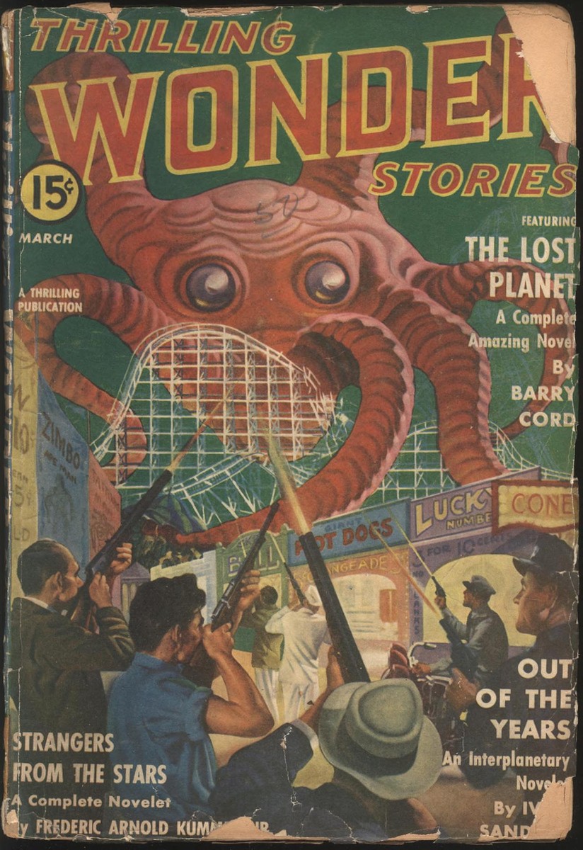 Giant Octopus Attacks Amusement Park – Thrilling Wonder Stories March 1941