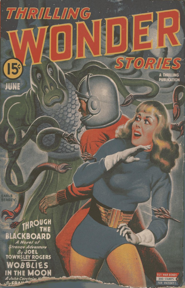 Earle Bergey's Monster Abduction, Thrilling Wonder Stories June 1943