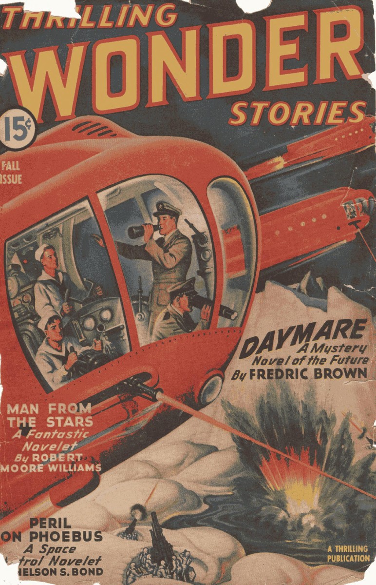 Thrilling Wonder Stories Fall 1943 – Futuristic Aircraft Firing Ray Guns