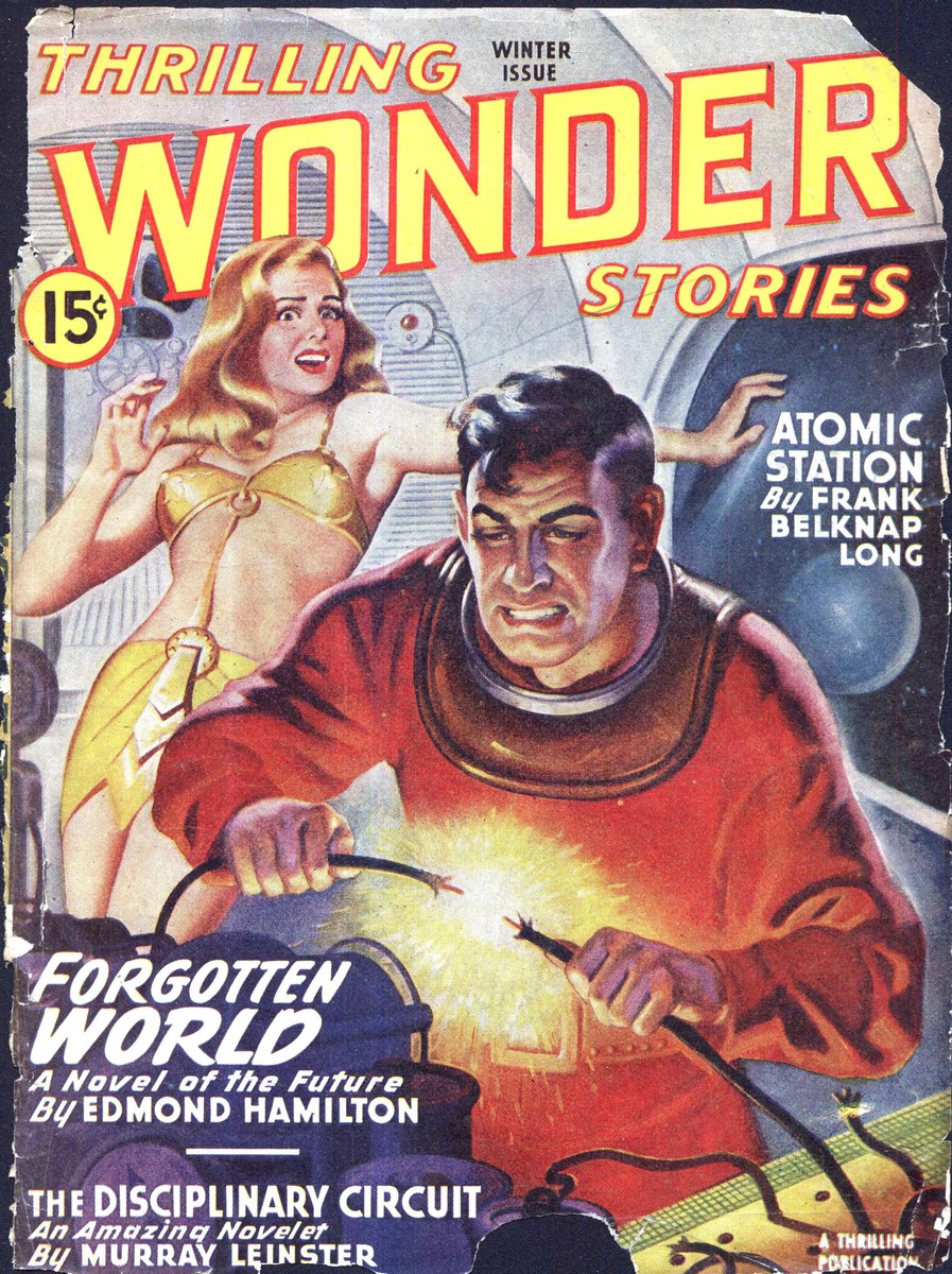 Thrilling Wonder Stories Winter 1946 — Atomic Saboteur & Distressed Blonde