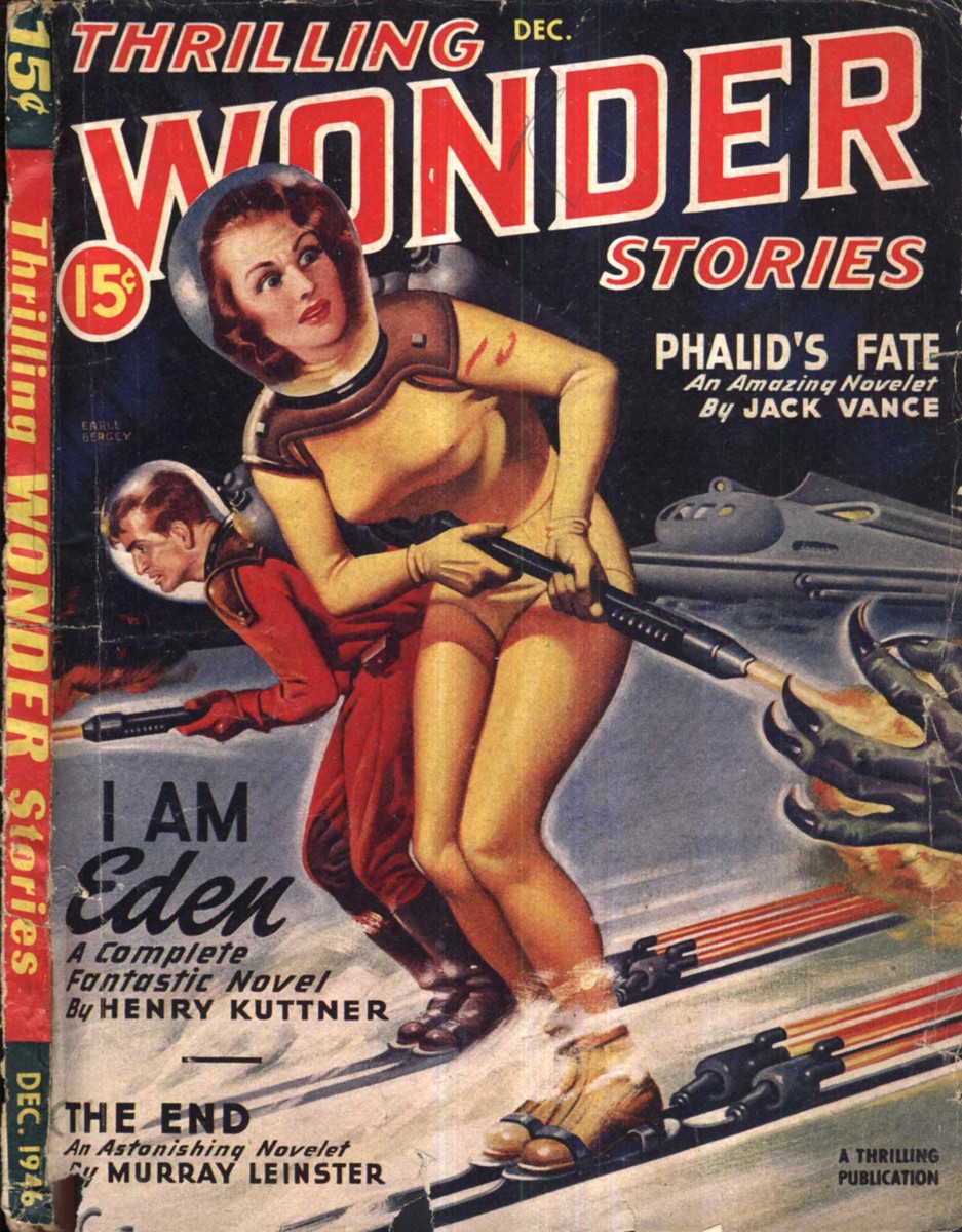 Earle Bergey's Space Vixen Gunfight — Thrilling Wonder Stories Dec. 1946