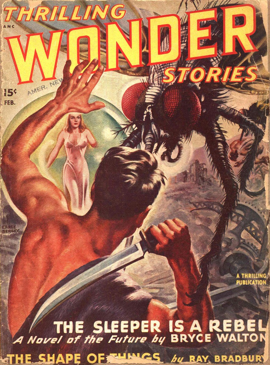 Earle Bergey Giant Insect Attack, Thrilling Wonder Stories Feb 1948
