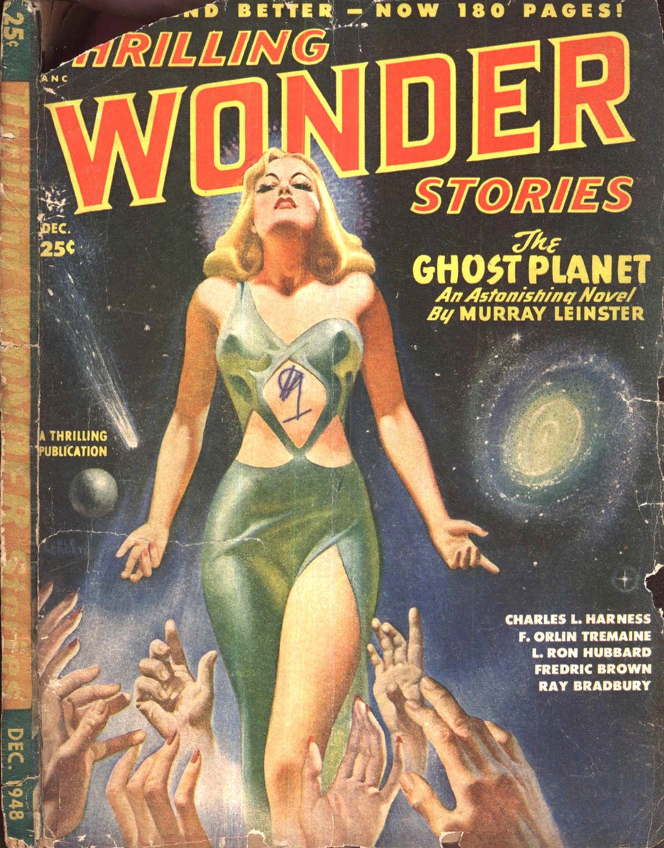 Thrilling Wonder Stories Dec 1948 – Ghost Planet Cosmic Goddess Cover