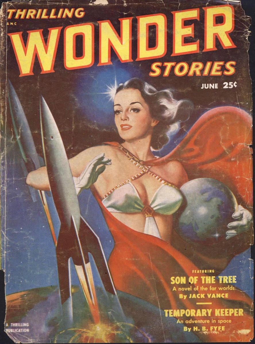 Thrilling Wonder Stories June 1951 – Space Goddess Cradles Earth by Earle