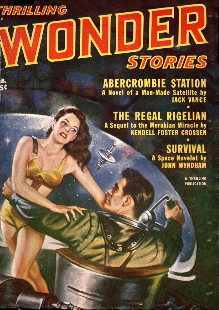 Thrilling Wonder Stories Feb 1952 – Space Station Struggle Cover