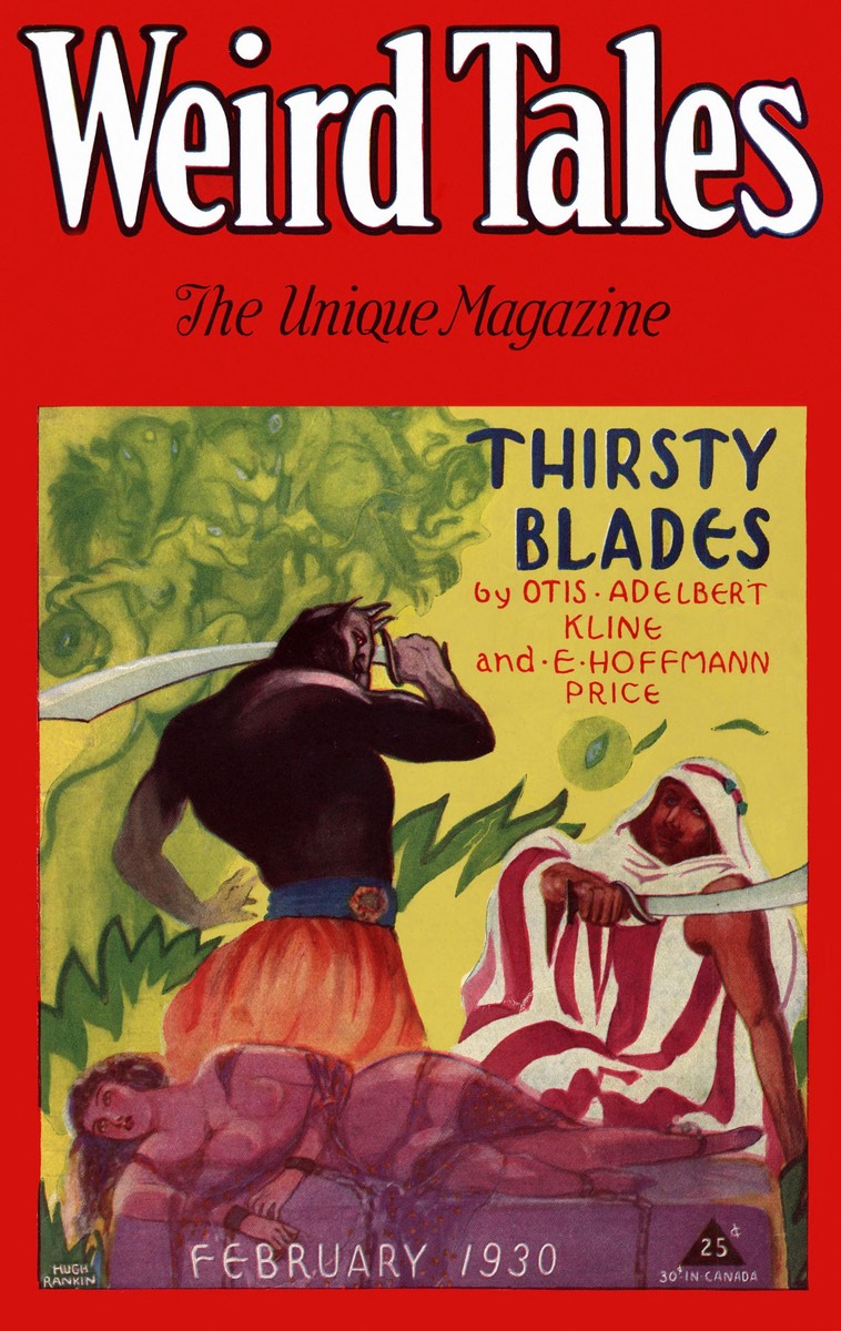 Weird Tales Feb 1930: Thirsty Blades – Ape Monster & Arab Swordsman