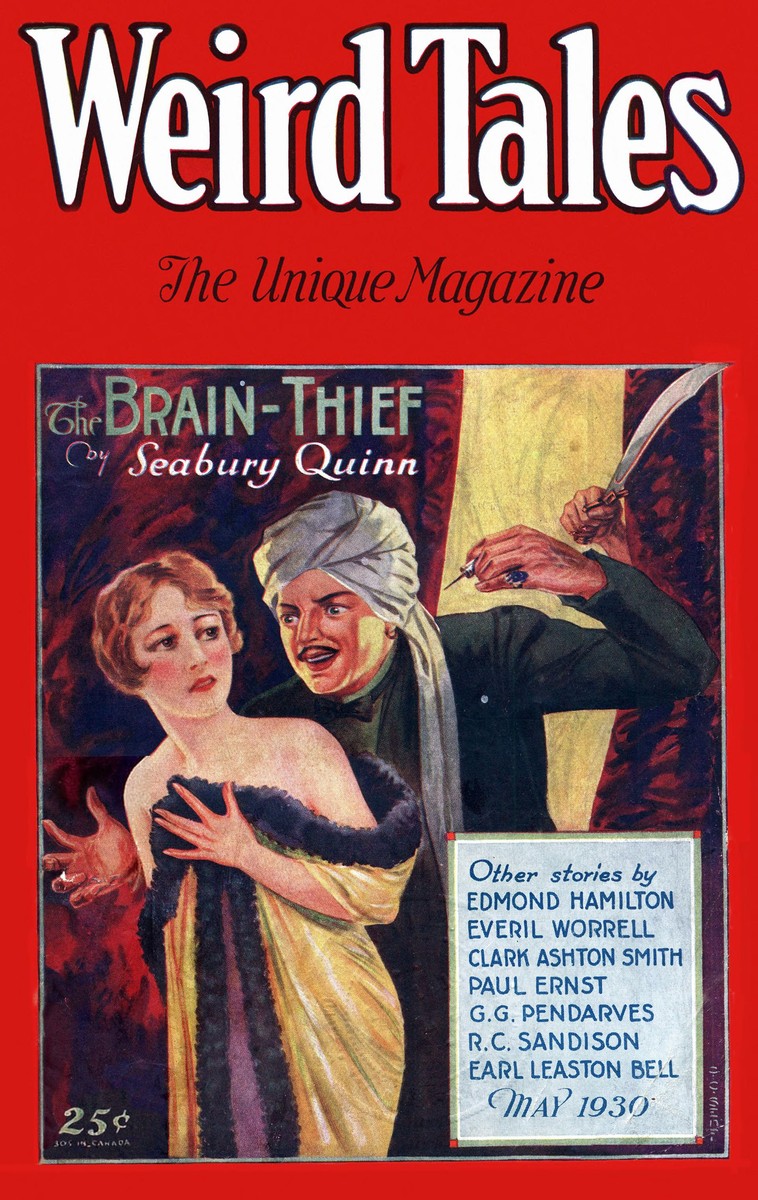 Weird Tales May 1930 – 'The Brain-Thief' by Seabury Quinn Cover Art