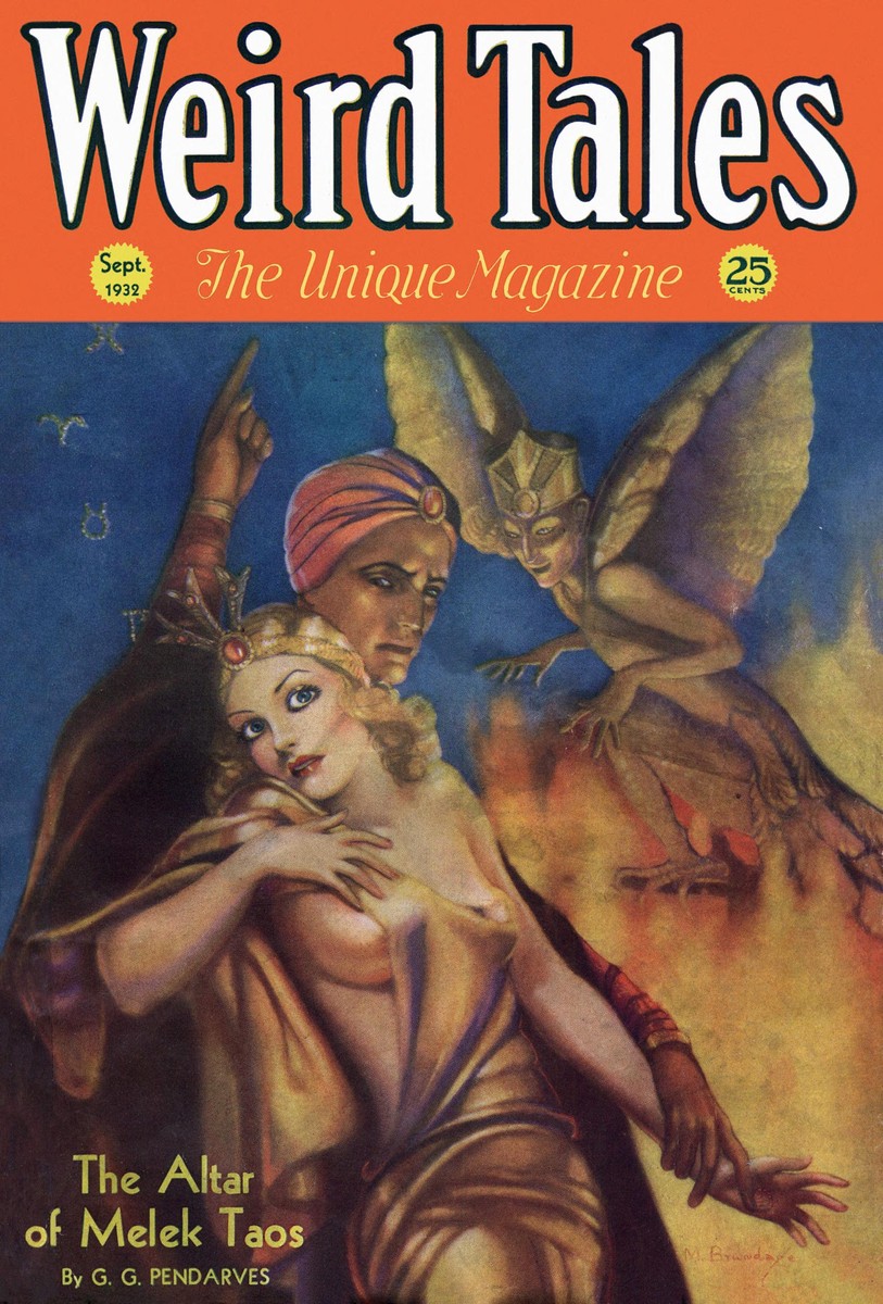 Weird Tales Sept 1932: The Altar of Melek Taos, Winged Demon Cover