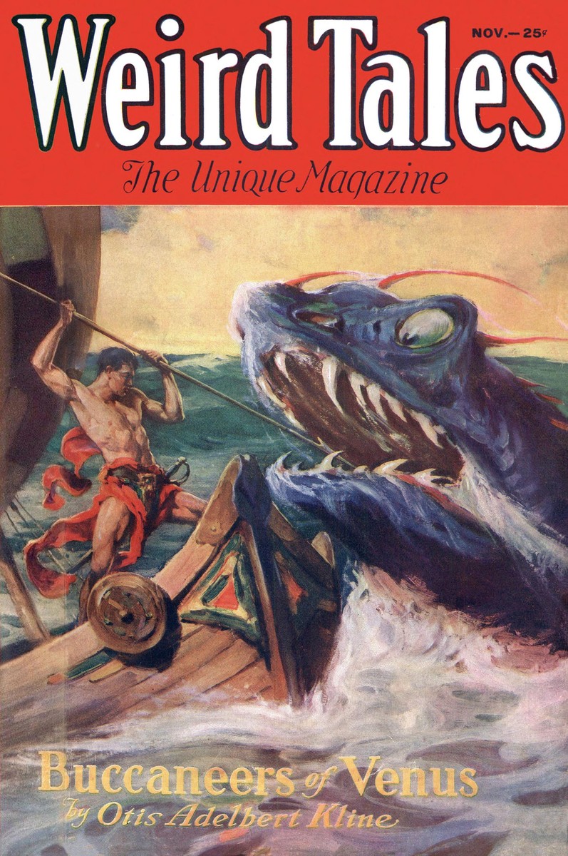 Weird Tales Nov 1932 – Buccaneers of Venus Sea Monster Attack