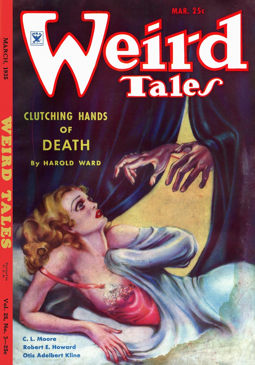 Clutching Hands of Death — Weird Tales March 1935 Cover