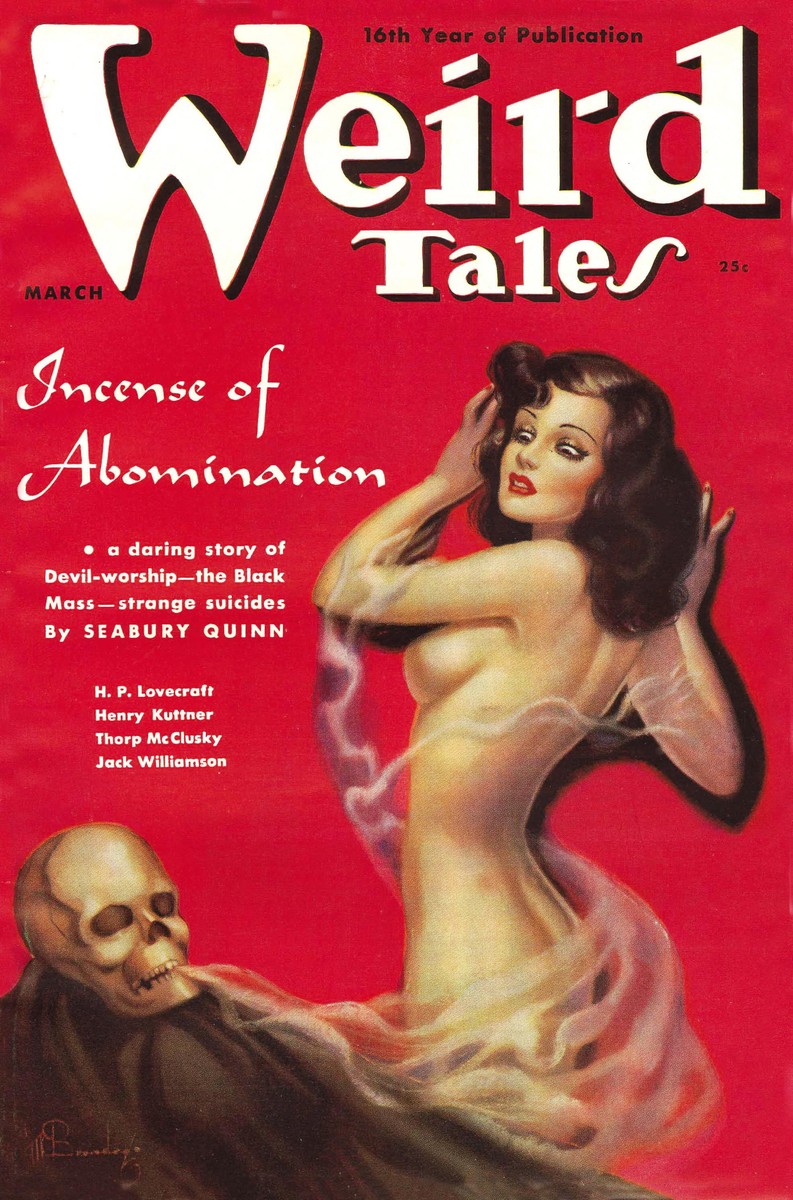 Weird Tales March 1938 – 'Incense of Abomination' Seabury Quinn Cover