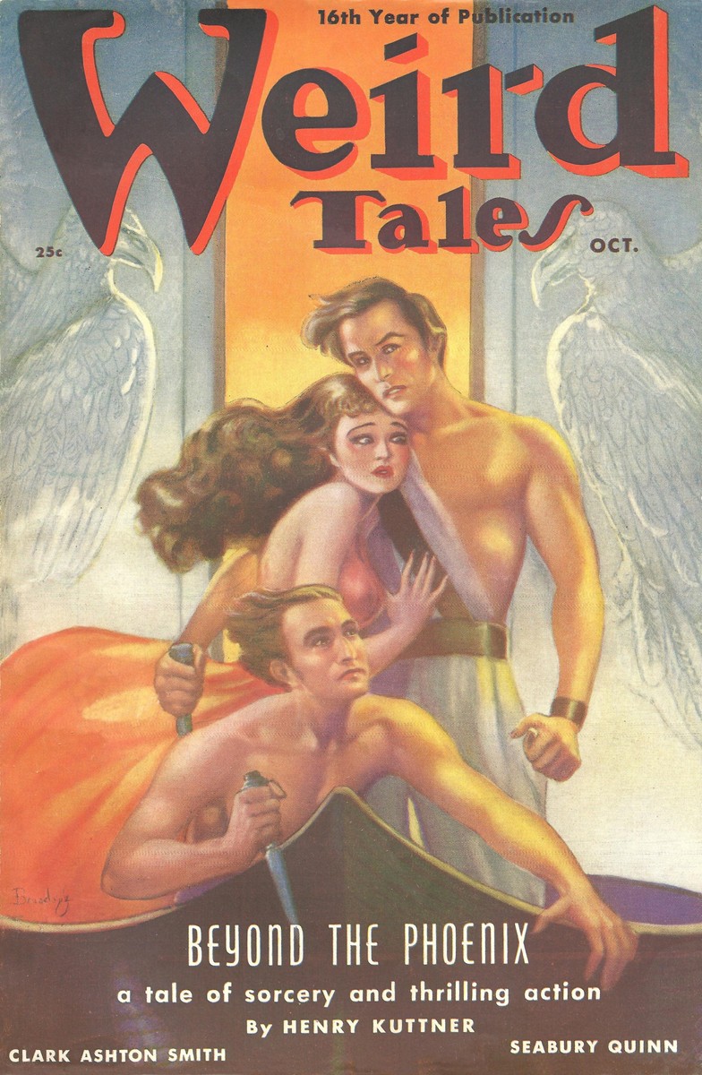 Weird Tales Oct 1938 – 'Beyond the Phoenix' by Henry Kuttner Cover