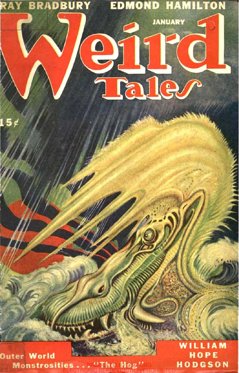 Weird Tales Jan 1947 – 'The Hog' Sea Monster Cover by Lee Brown Coye
