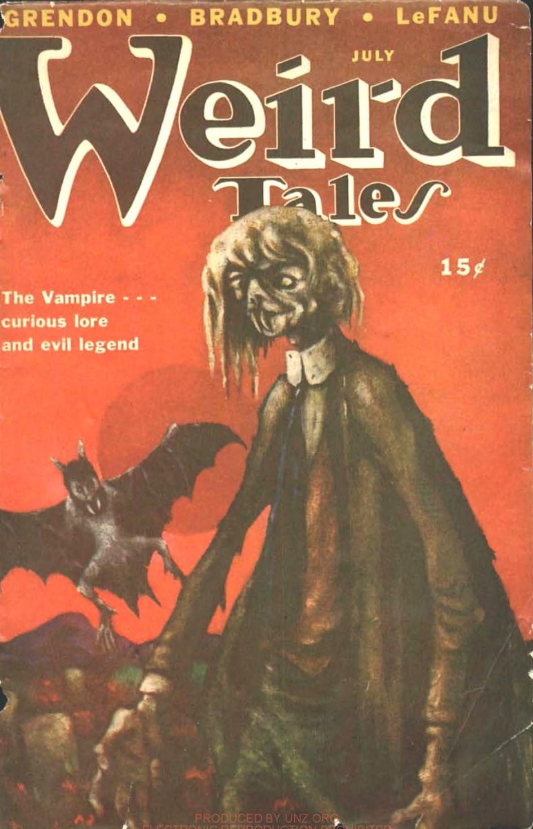 Weird Tales July 1947 — Vampire Cover with Bat Creature, Vol. 39 No. 11