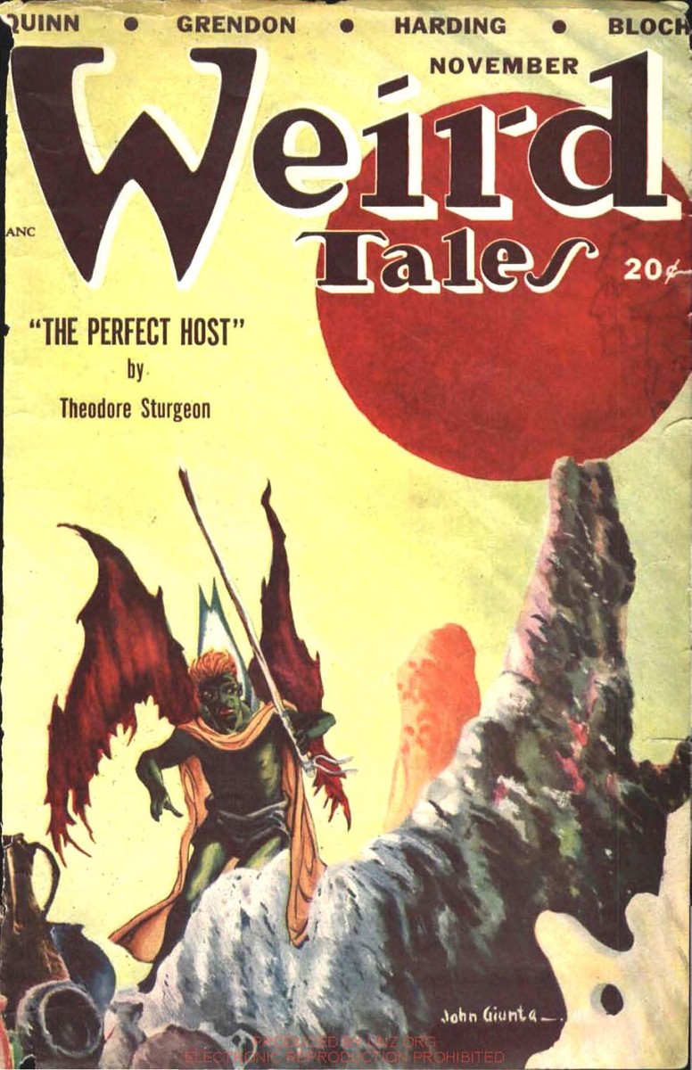 John Giunta's Winged Demon, Weird Tales November 1948 Cover