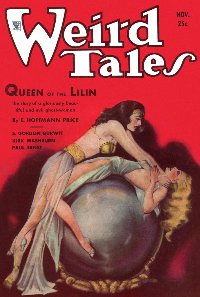 Weird Tales Nov 1934 – Queen of the Lilin Evil Ghost-Woman Cover