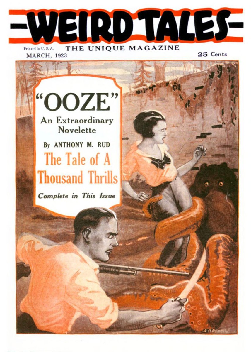 Weird Tales Vol.1 No.1 March 1923 – 'Ooze' Giant Snake Attack Cover