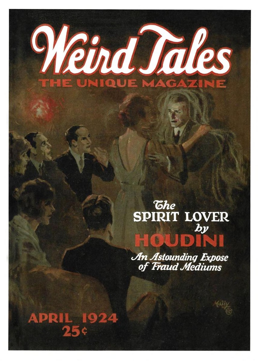 Weird Tales April 1924 – Houdini's Spirit Lover Séance Cover