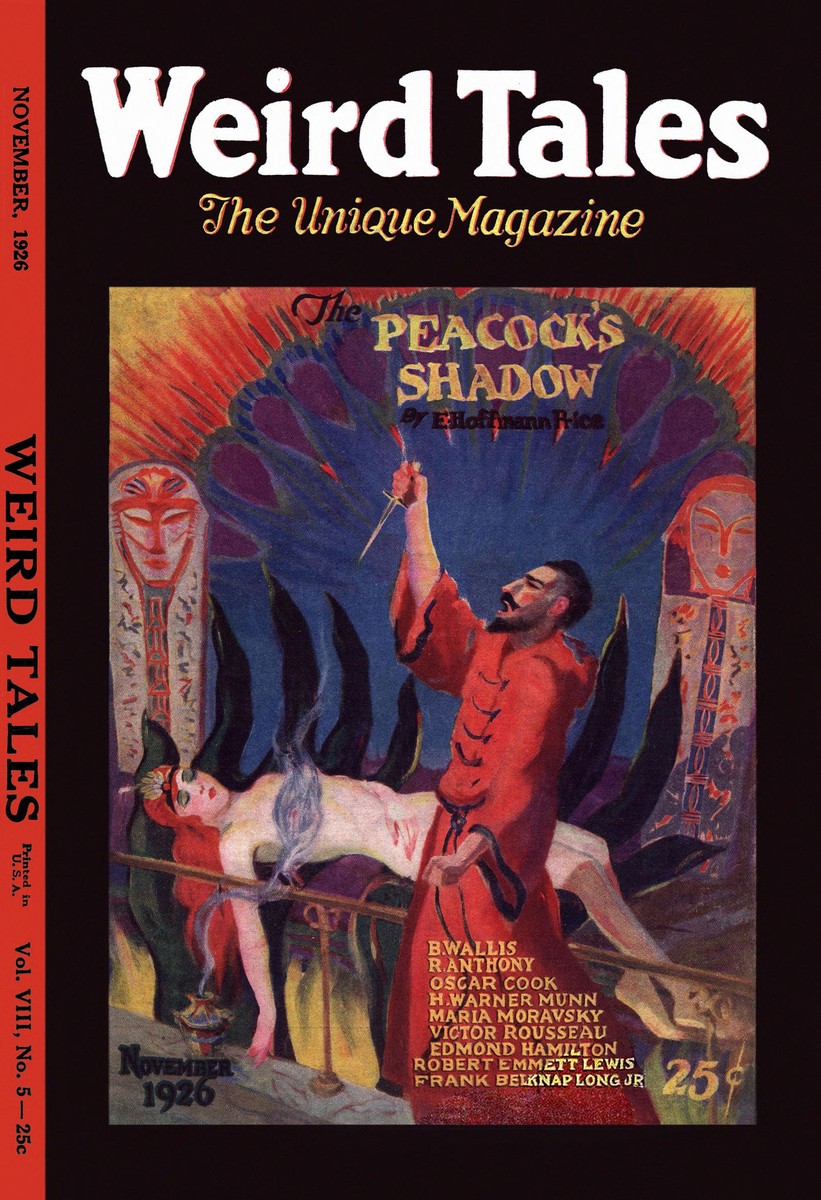 Weird Tales Nov 1926 – The Peacock's Shadow by E. Hoffmann Price